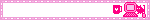 Blinkie-style graphic, white background, pink text, pink and white flashing border. There is a pink computer graphic on the right side, and a pink cat sitting on the mouse. There is a pink cup of coffee with a heart on it to the left of the computer.