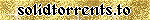 Blinkie-style graphic, with a gold glittery background, black gothic pixel-style text with a white text border. Text reads: 'solidtorrents.to'.